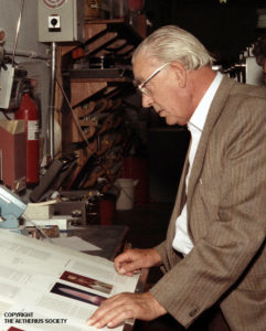 Dr. George King at the printers